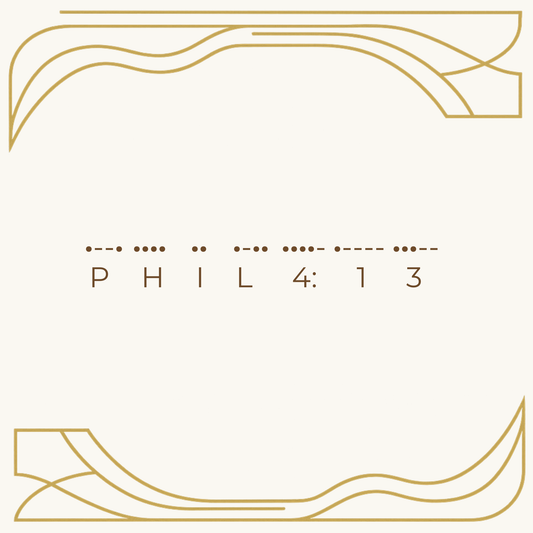 "Philippians 4:13" Dainty Morse Code Necklace