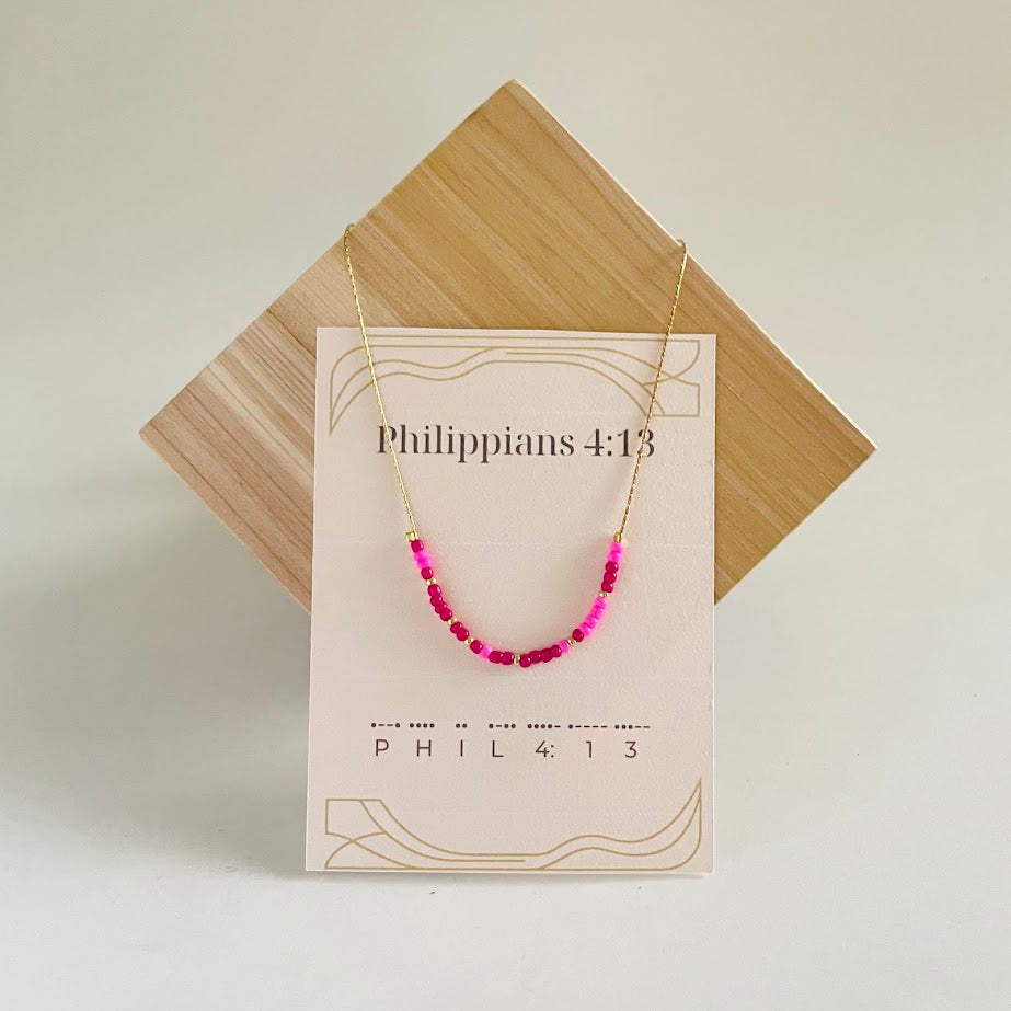 "Philippians 4:13" Morse Code Necklace