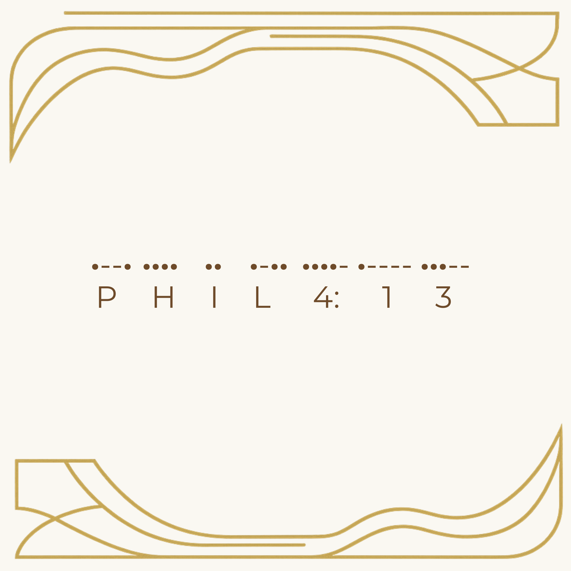 "Philippians 4:13" Morse Code Necklace