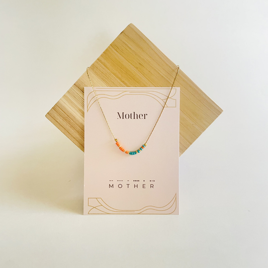 "Mother" Dainty Morse Code Necklace