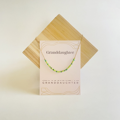 "Granddaughter" Dainty Morse Code Necklace