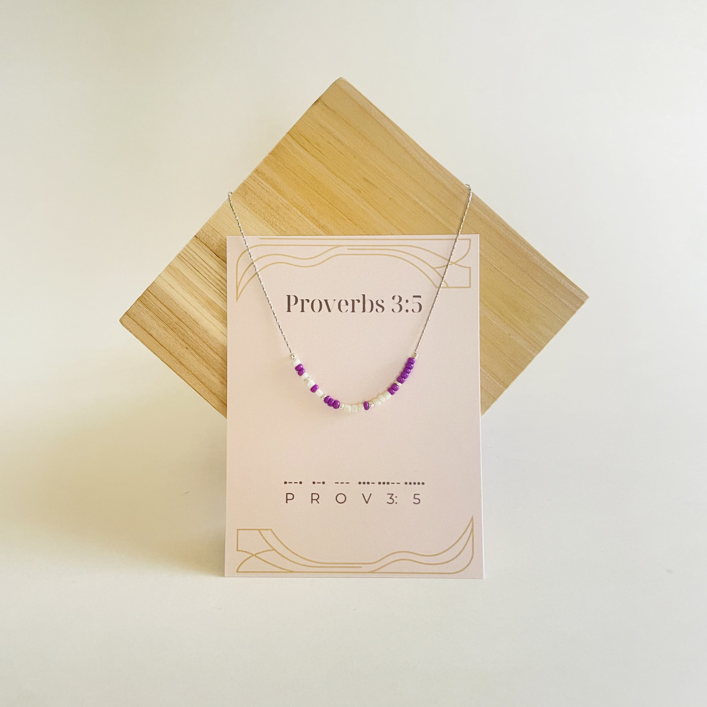 "Proverbs 3:5" Dainty Morse Code Necklace