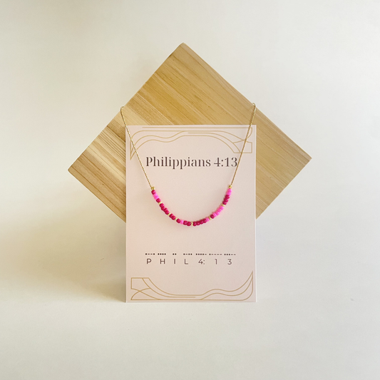 "1 Peter 5:7" Dainty Morse Code Necklace