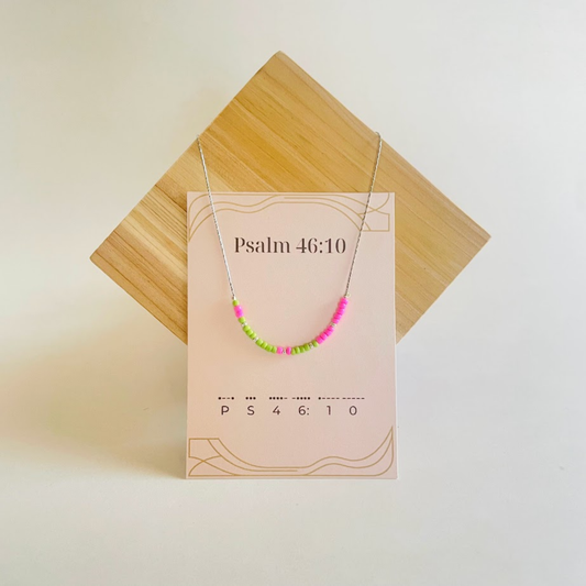 "Psalm 46:10" Dainty Morse Code Necklace